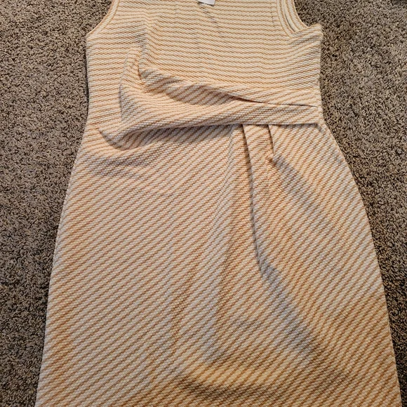 LOFT Tan Striped Mini Dress - Picture 1 of 6